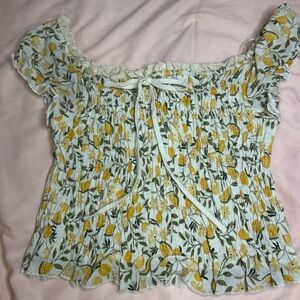 Floral Yellow Crop Top